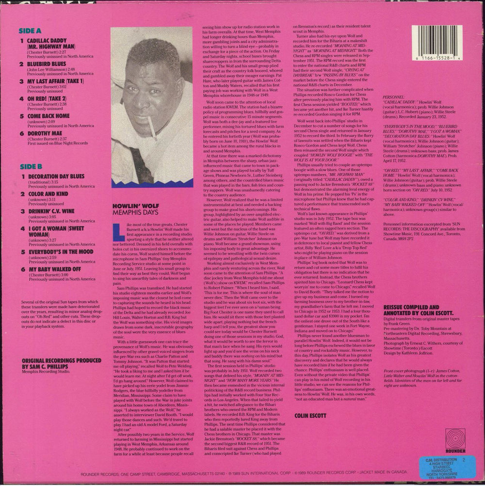 Howlin' Wolf Cadillac Daddy - Memphis Recordings, 1952 US vinyl LP album (LP record) 011661552814