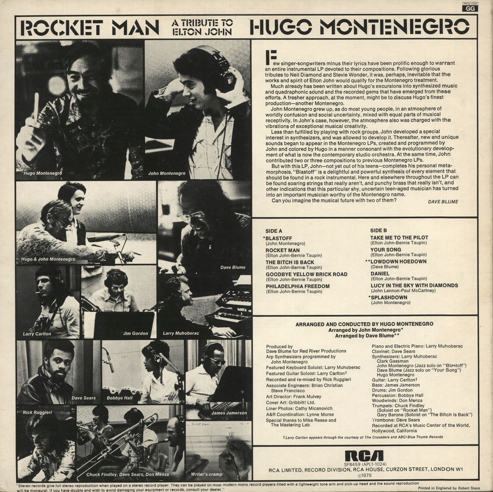 Hugo Montenegro Rocket Man: A Tribute To Elton John UK vinyl LP album (LP record)