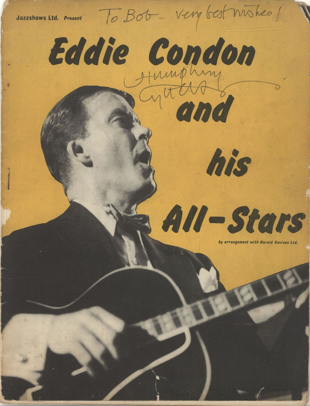 Humphrey Lyttelton Eddie Condon And His All-Stars - Autographed UK tour programme TOUR PROGRAMME