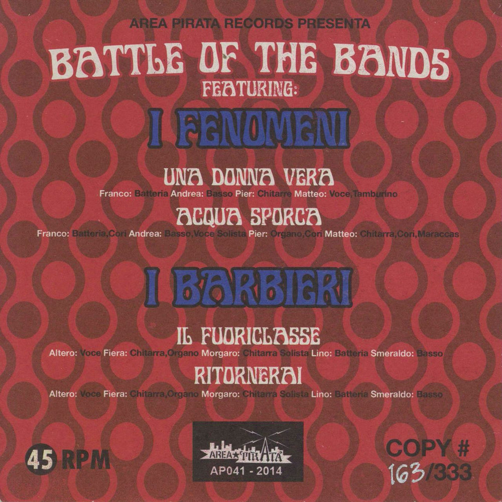 I Barbieri Battle Of The Bands! - Numbered Italian 7" vinyl single (7 inch record / 45)