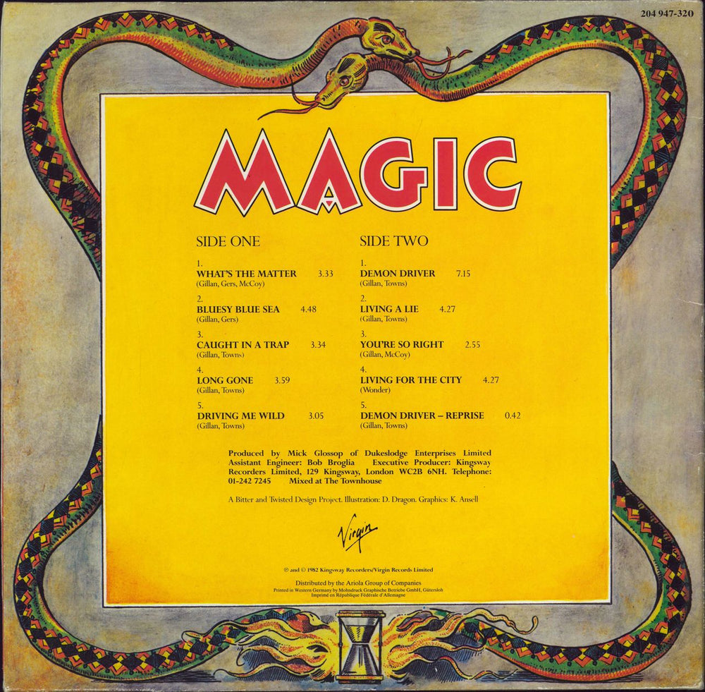 Ian Gillan Magic German vinyl LP album (LP record)