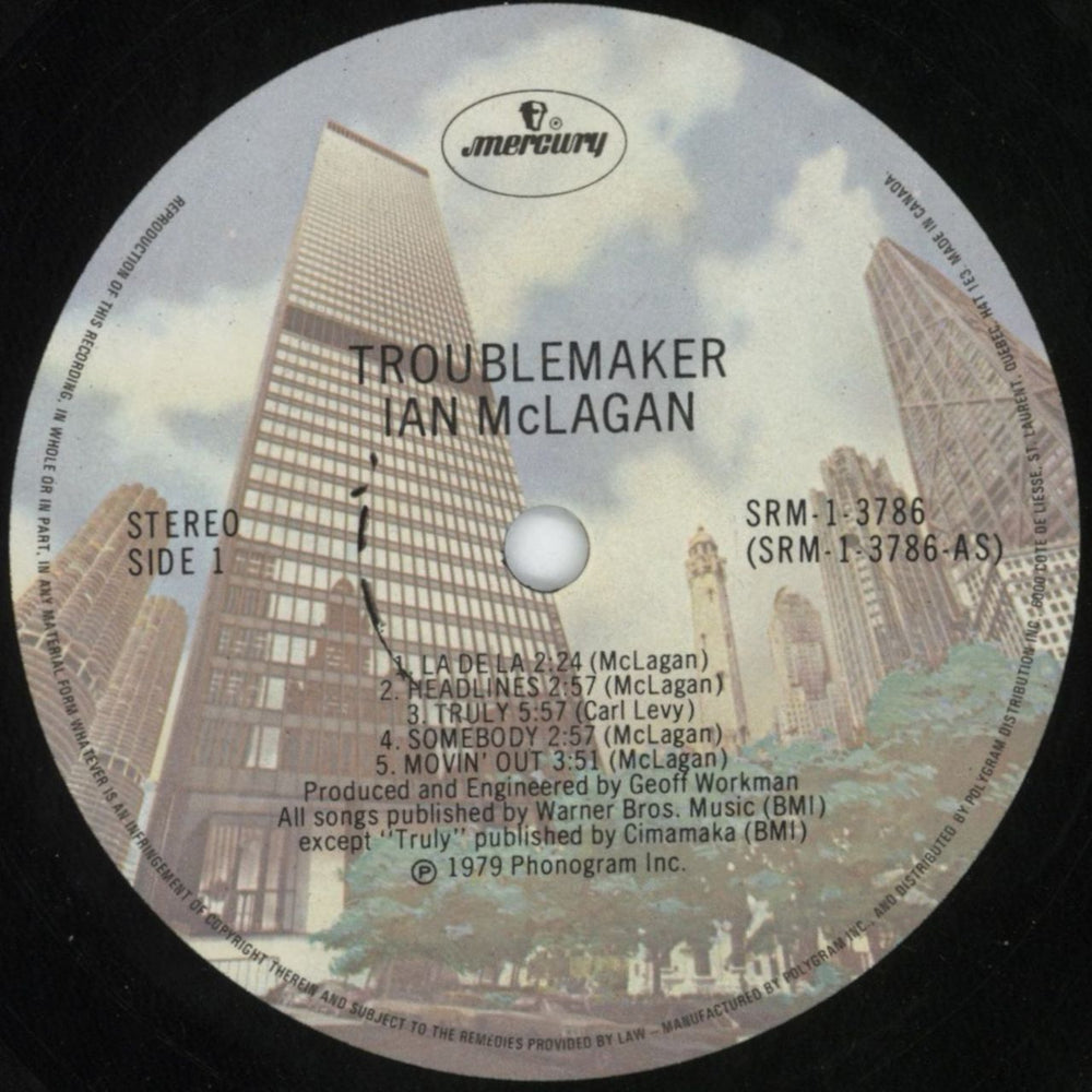 Ian McLagan Troublemaker Canadian vinyl LP album (LP record) IAGLPTR816312