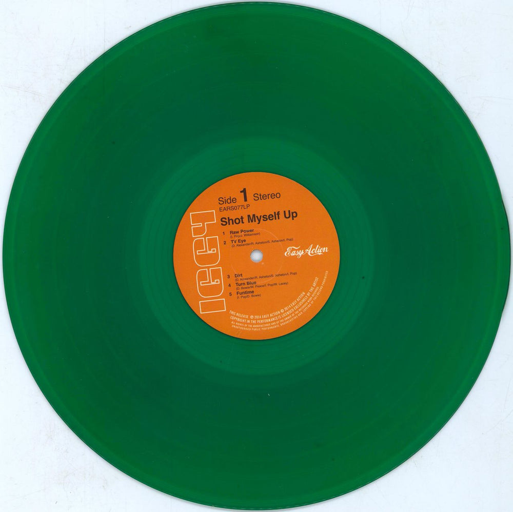 Iggy Pop Shot Myself Up - RSD15 - Green Vinyl + Bonus 7" UK vinyl LP album (LP record) IGGLPSH798270