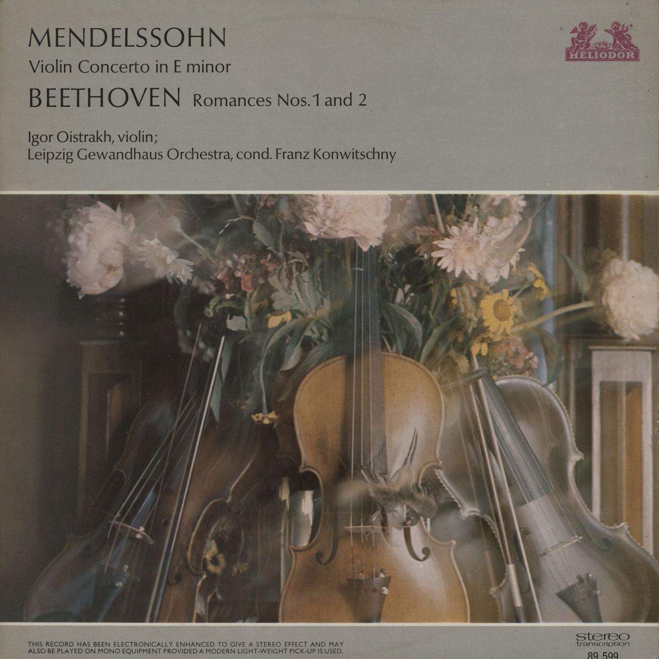 Igor Oïstrakh Mendelssohn: Violin Concerto in E Major, Op. 64 / Beethoven: Romances Nos. 1 and 2 UK vinyl LP album (LP record) 89599