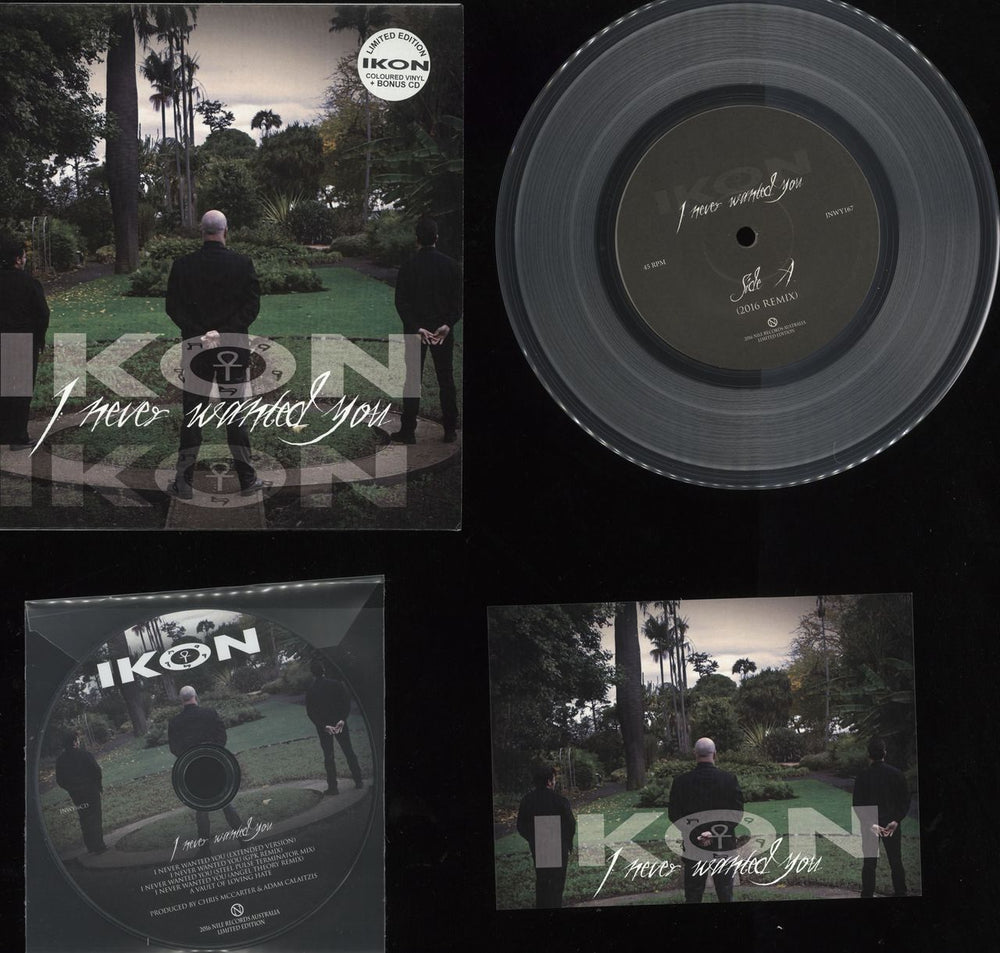 Ikon I Never Wanted You - Clear Vinyl + CD & Postcard Australian 7" vinyl single (7 inch record / 45) INWY167
