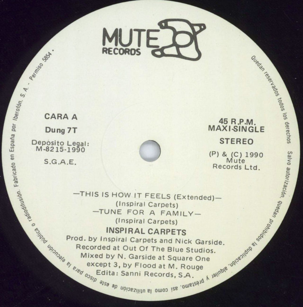 Inspiral Carpets This Is How It Feels Spanish 12" vinyl single (12 inch record / Maxi-single) INS12TH817854