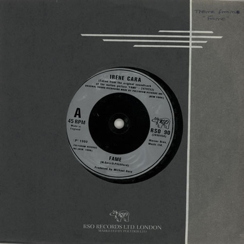 Irene Cara Fame UK 7" vinyl single (7 inch record / 45) RSO90