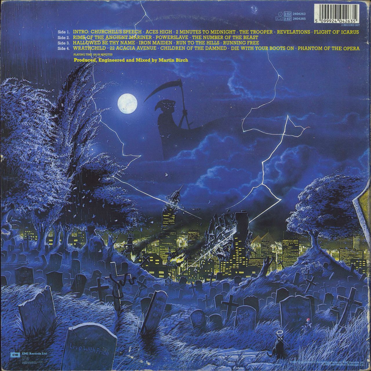 Iron Maiden Live After Death - EX Italian 2-LP vinyl set