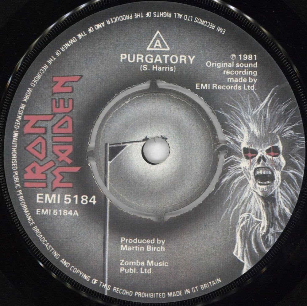 Iron Maiden Purgatory - P/S - EX UK 7" vinyl single (7 inch record / 45) IRO07PU228922