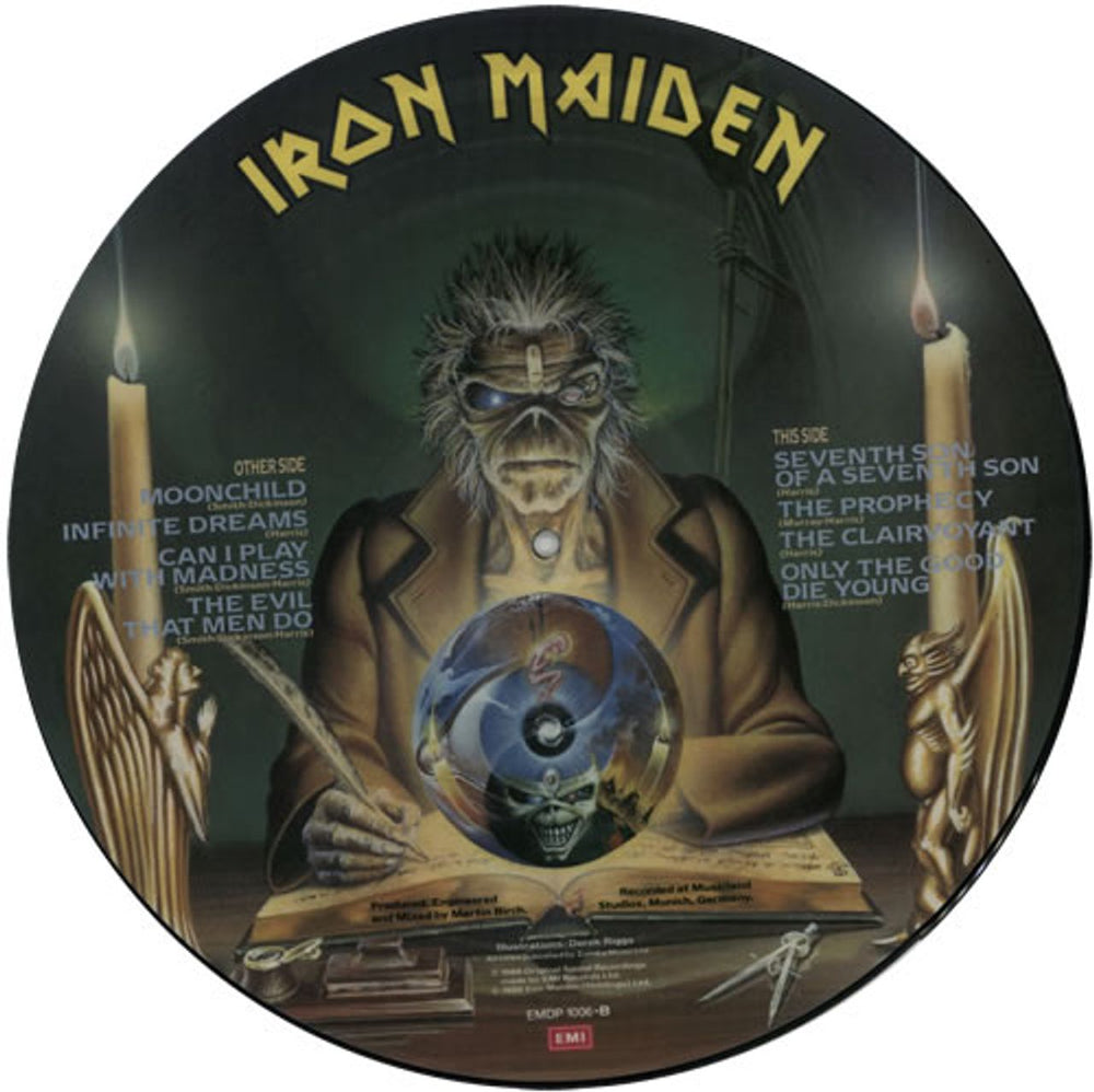 Iron Maiden Seventh Son Of A Seventh Son + Back Insert UK picture disc LP (vinyl picture disc album) IROPDSE586833