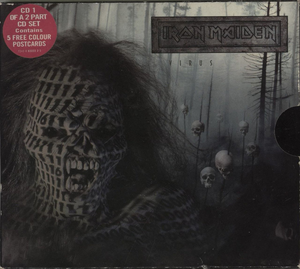 Iron Maiden Virus - CD 1 & 2 + postcards UK 2-CD single set (Double CD single) CDEM/S443