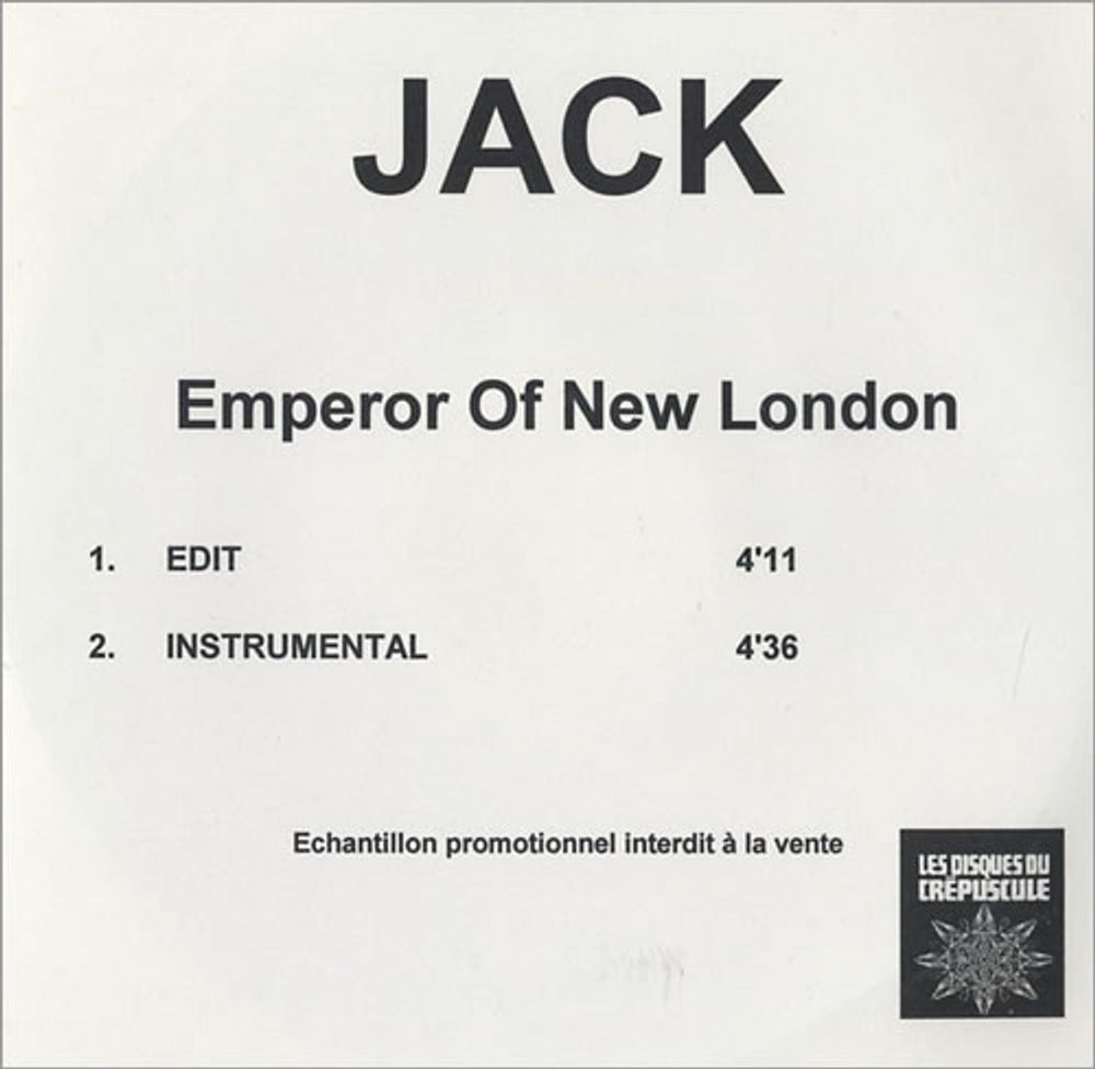 Jack Emperor Of New London - 2-track French Promo CD-R acetate CD-R ACETATE