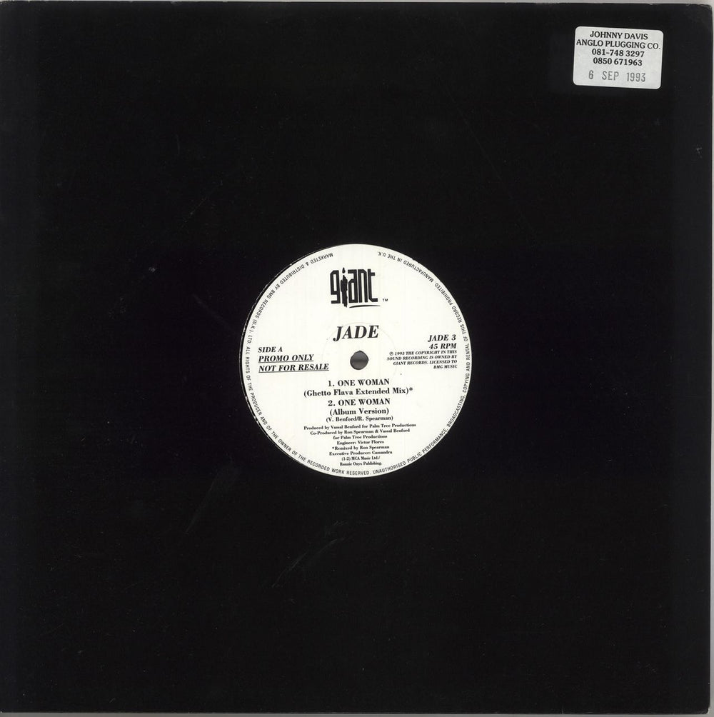 Jade One Woman UK Promo 12" vinyl single (12 inch record / Maxi-single) JADE3