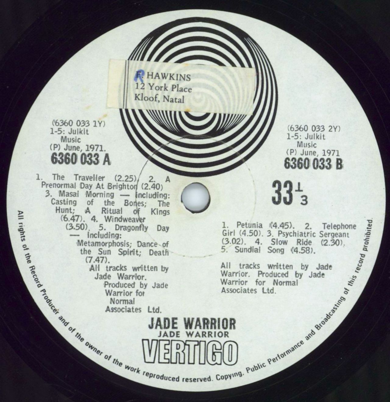 Jade Warrior Jade Warrior - VG UK vinyl LP album (LP record) JADLPJA786833