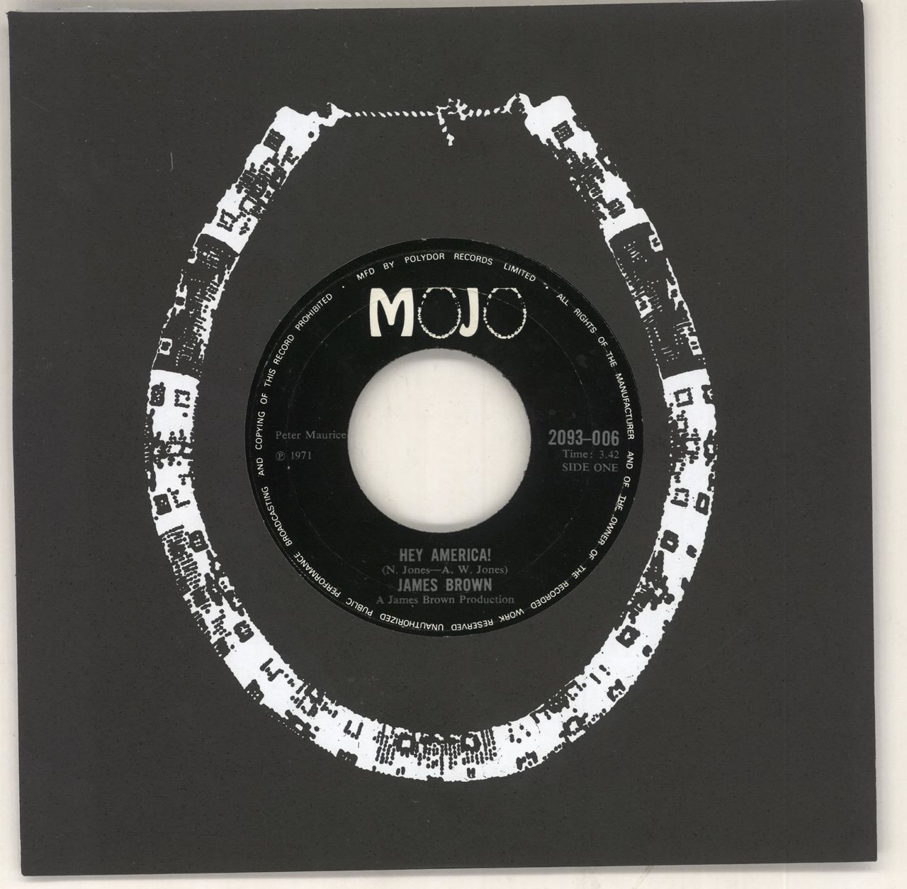 James Brown Hey America! - Wide UK 7" vinyl single (7 inch record / 45) 2093-006