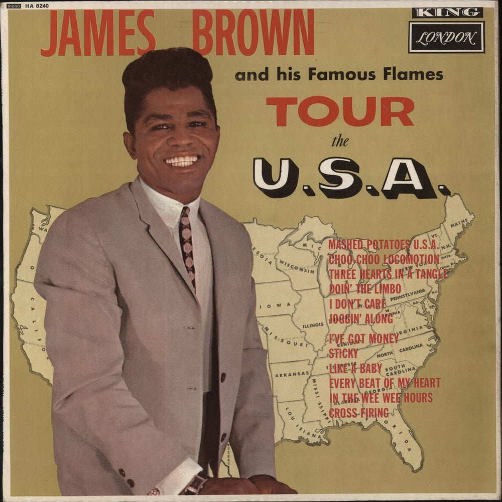 James Brown Tour The U.S.A. UK vinyl LP album (LP record) HA8240