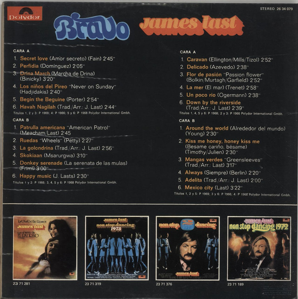 James Last Bravo Spanish 2-LP vinyl record set (Double LP Album)