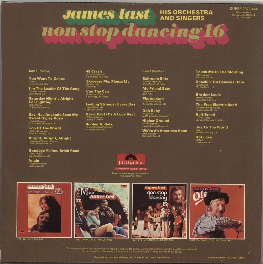 James Last Non Stop Dancing 15 UK vinyl LP album (LP record) JLSLPNO457178