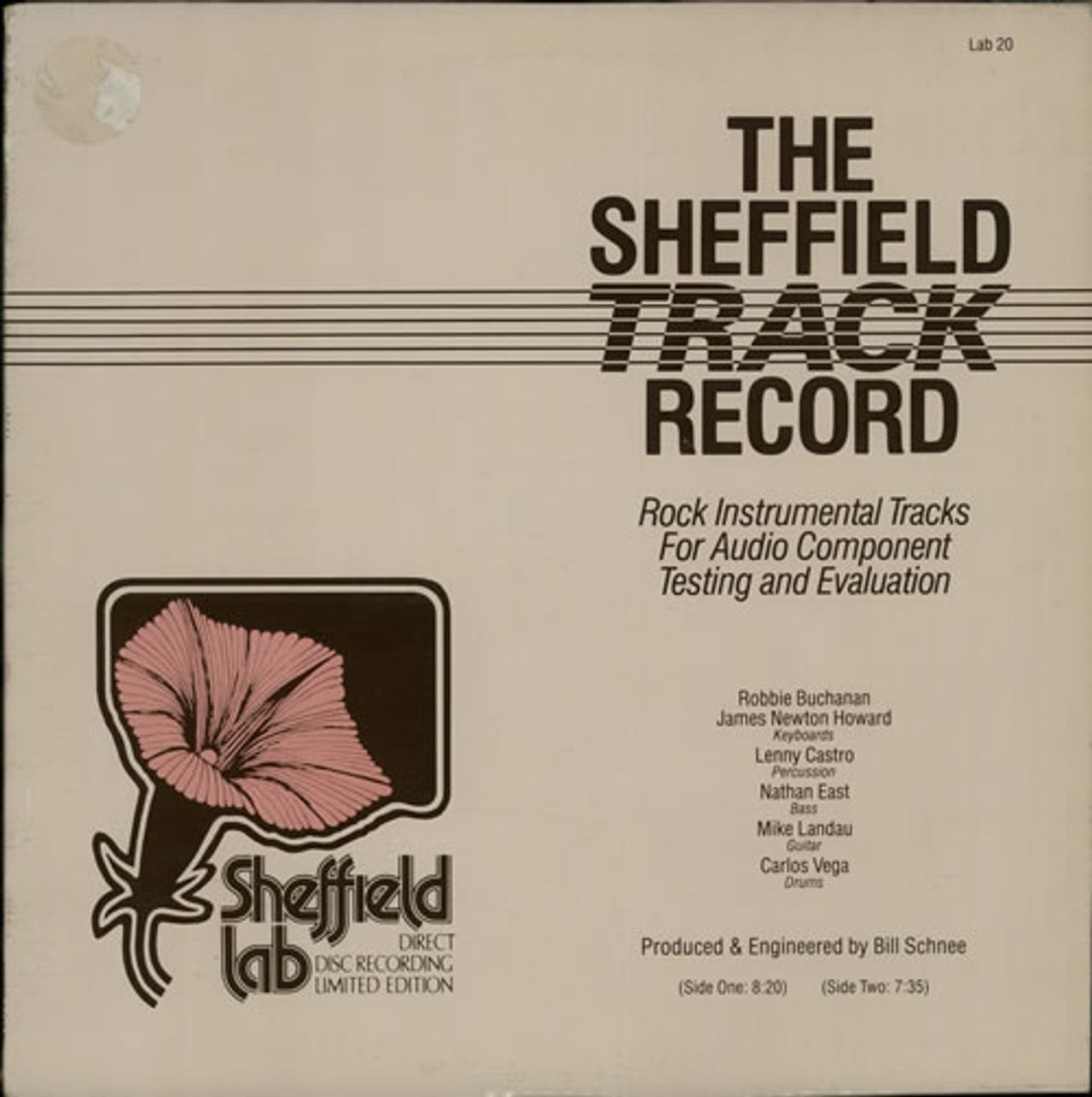 James Newton Howard The Sheffield Track Record - Rock Instrumental Tra —  RareVinyl.com