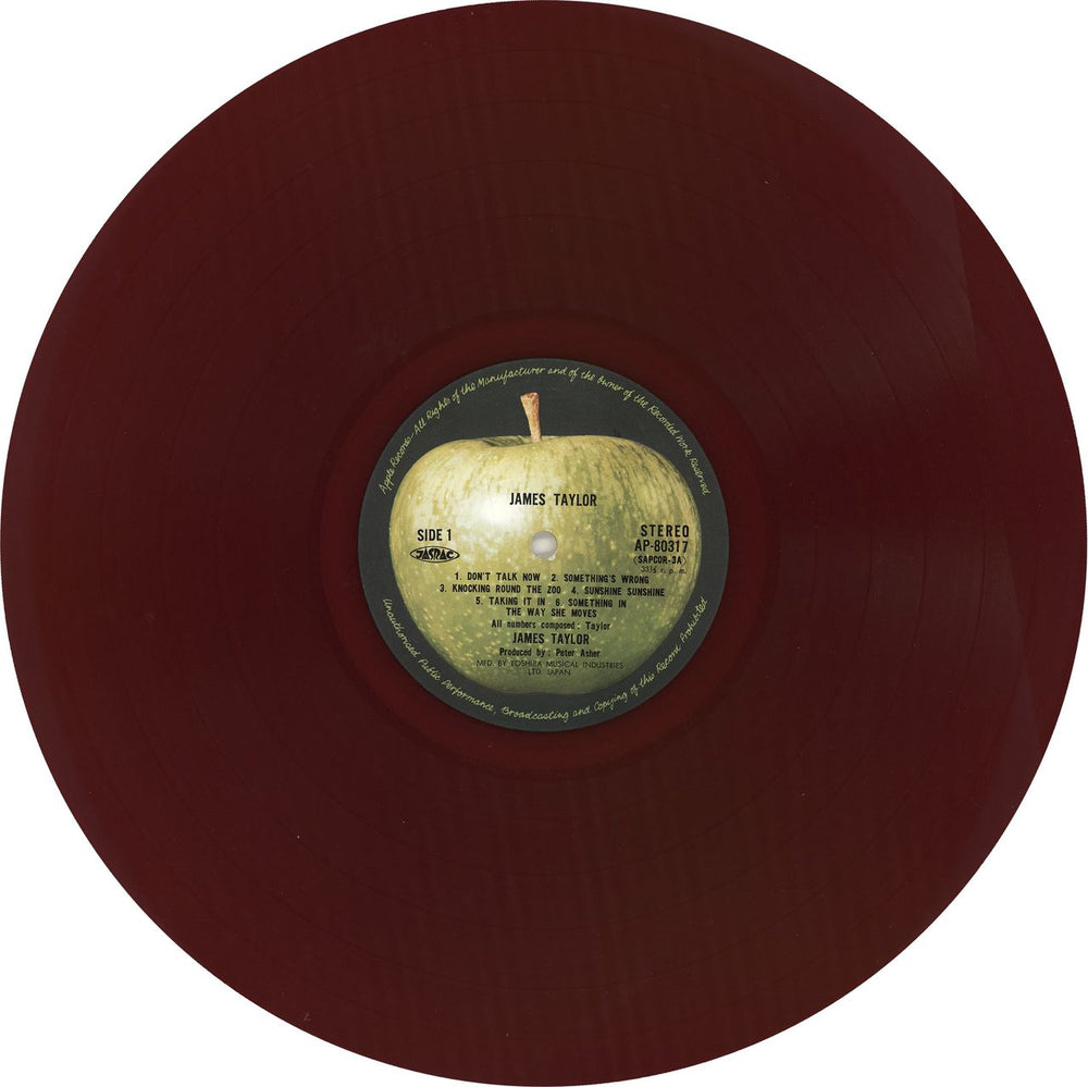 James Taylor James Taylor - Red Vinyl + obi Japanese vinyl LP album (LP record) JTYLPJA718125