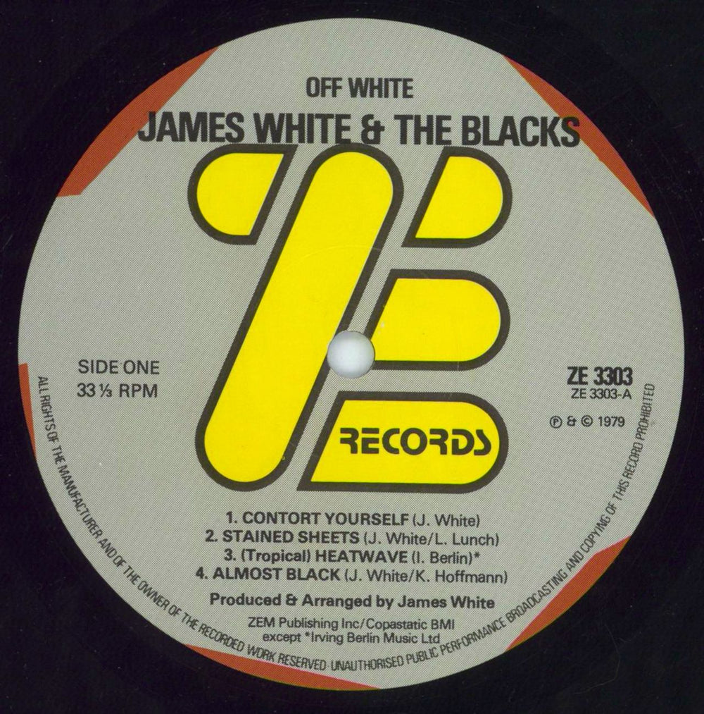 James White Off White UK vinyl LP album (LP record) K0PLPOF814747