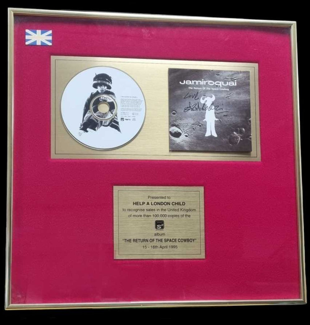 Jamiroquai The Return Of The Space Cowboy French award disc AWARD