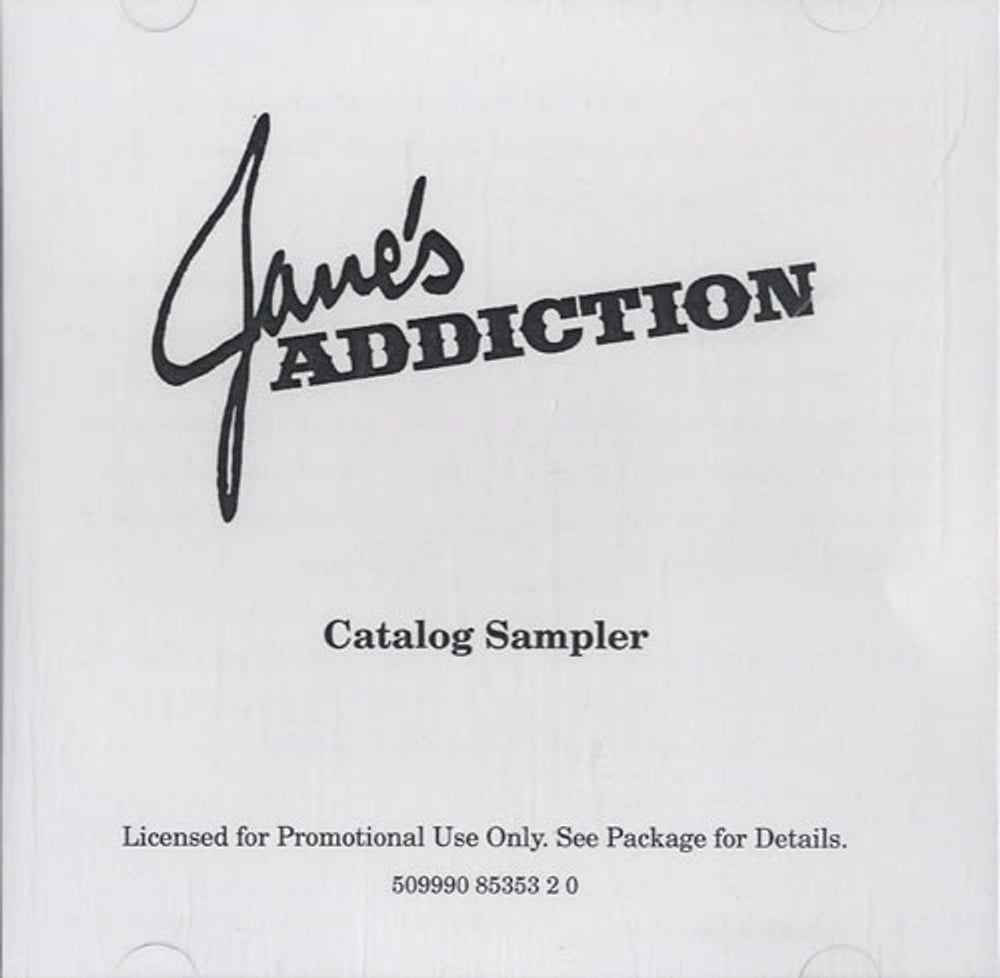 Janes Addiction Catalogue Sampler US Promo CD-R acetate CD-R ACETATE