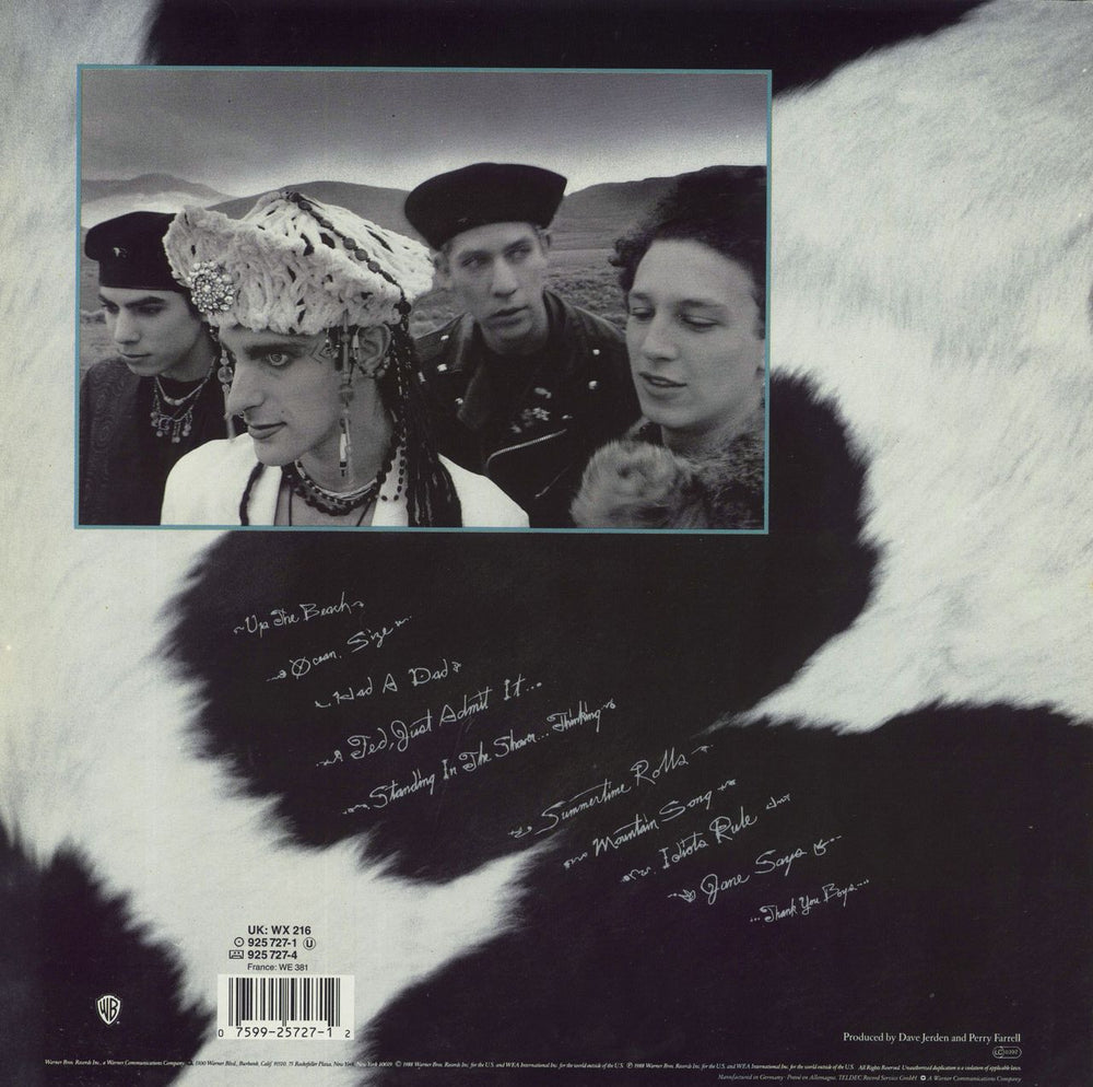 Janes Addiction Nothing's Shocking - EX rubber outer jacket UK vinyl LP album (LP record) 075992572712