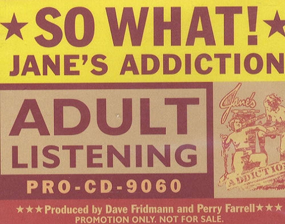 Janes Addiction So What! US Promo CD single (CD5 / 5") PRO-CD-9060
