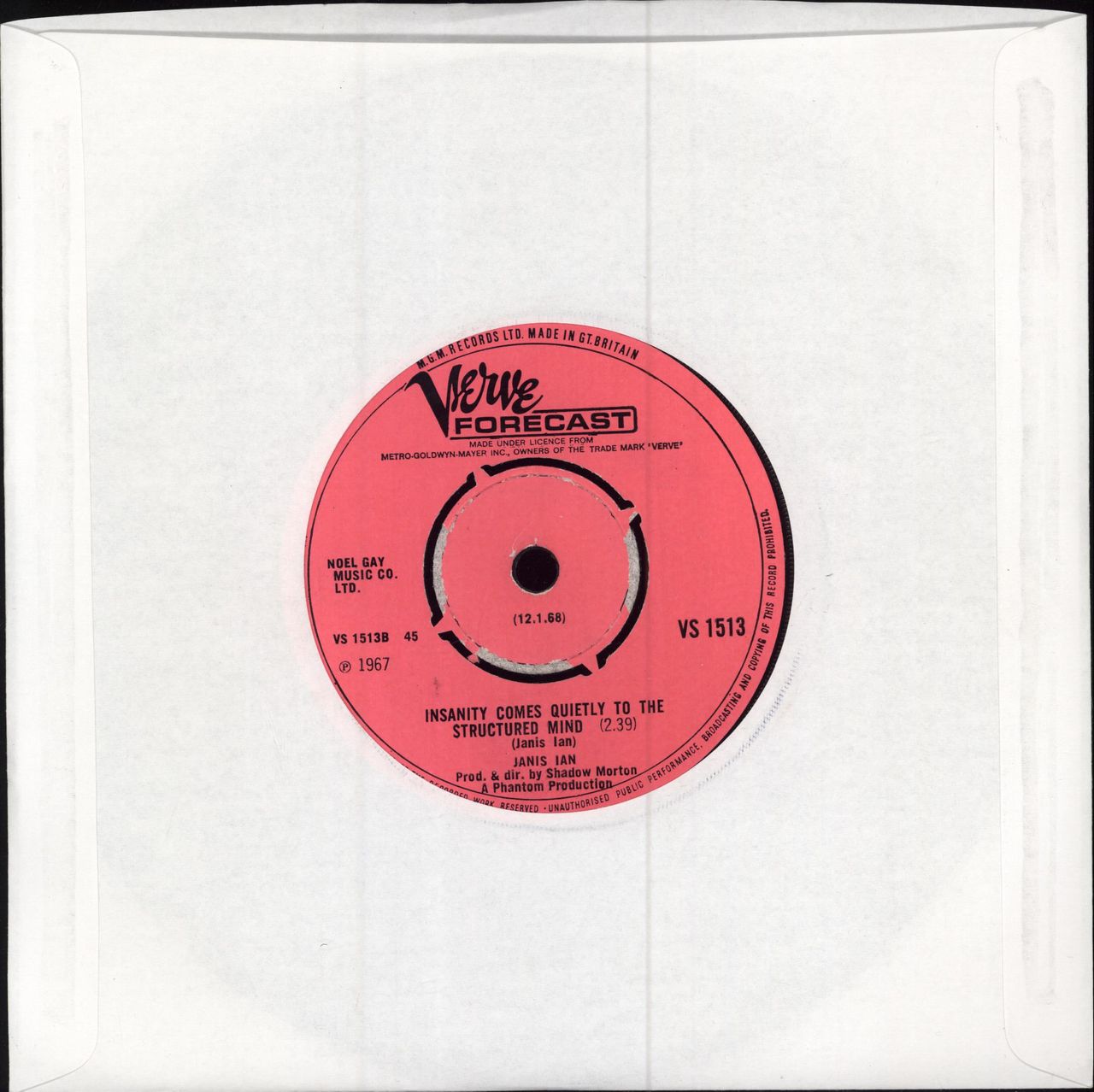 Janis Ian Snowflakes Fall, Snowrays Call - A Label UK Promo 7" vinyl single (7 inch record / 45)