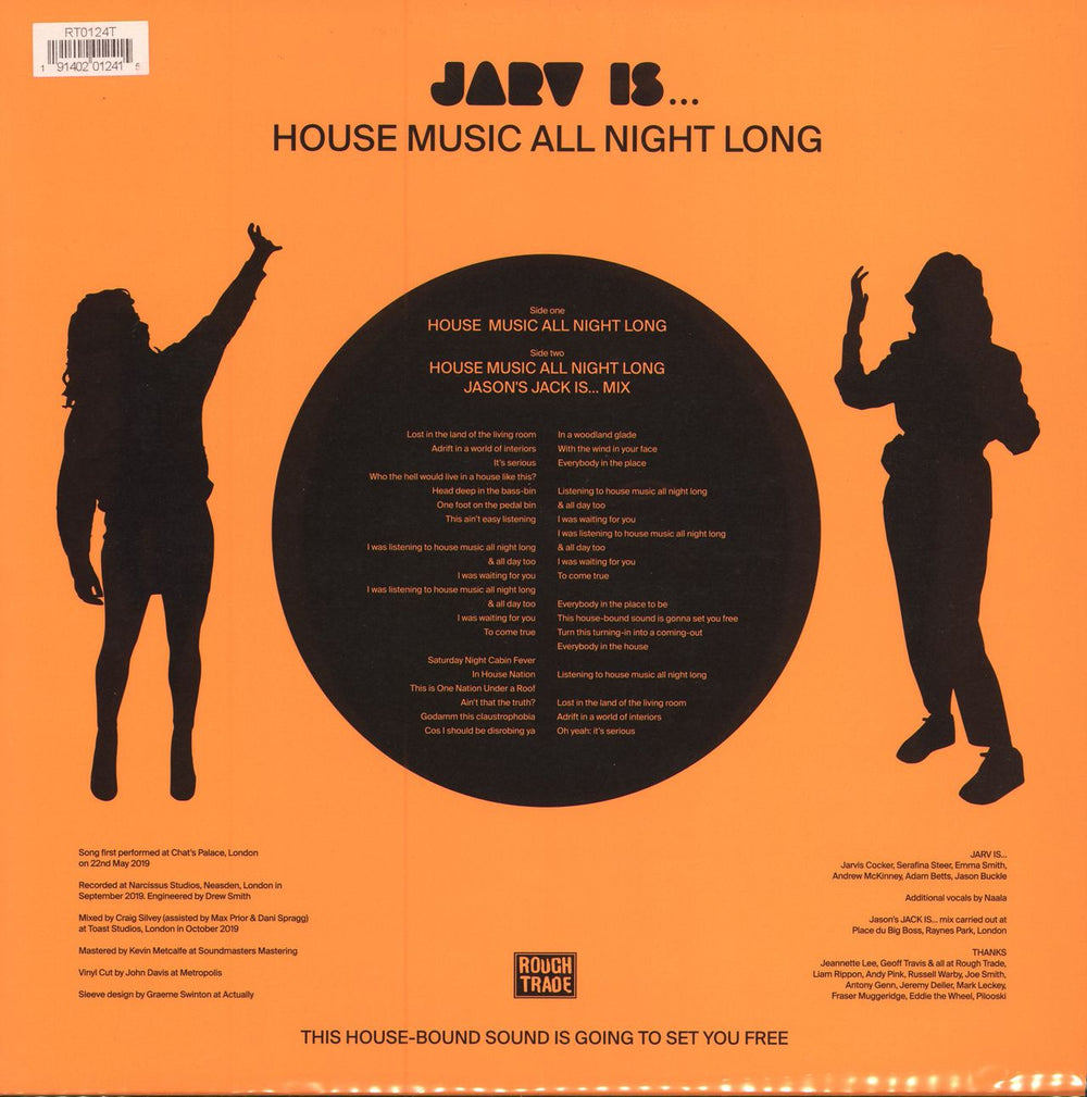 Jarv Is House Music All Night Long - Orange p/s UK 12" vinyl single (12 inch record / Maxi-single) 191402012415