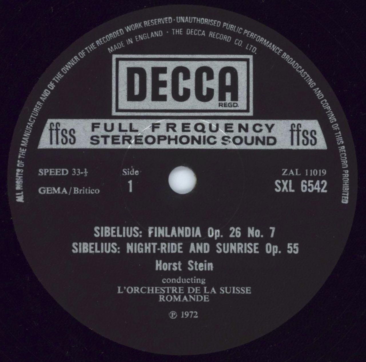 Jean Sibelius Finlandia / Night-ride And Sunshine / En Saga / Pohjola's Daughter UK vinyl LP album (LP record) SE3LPFI785973