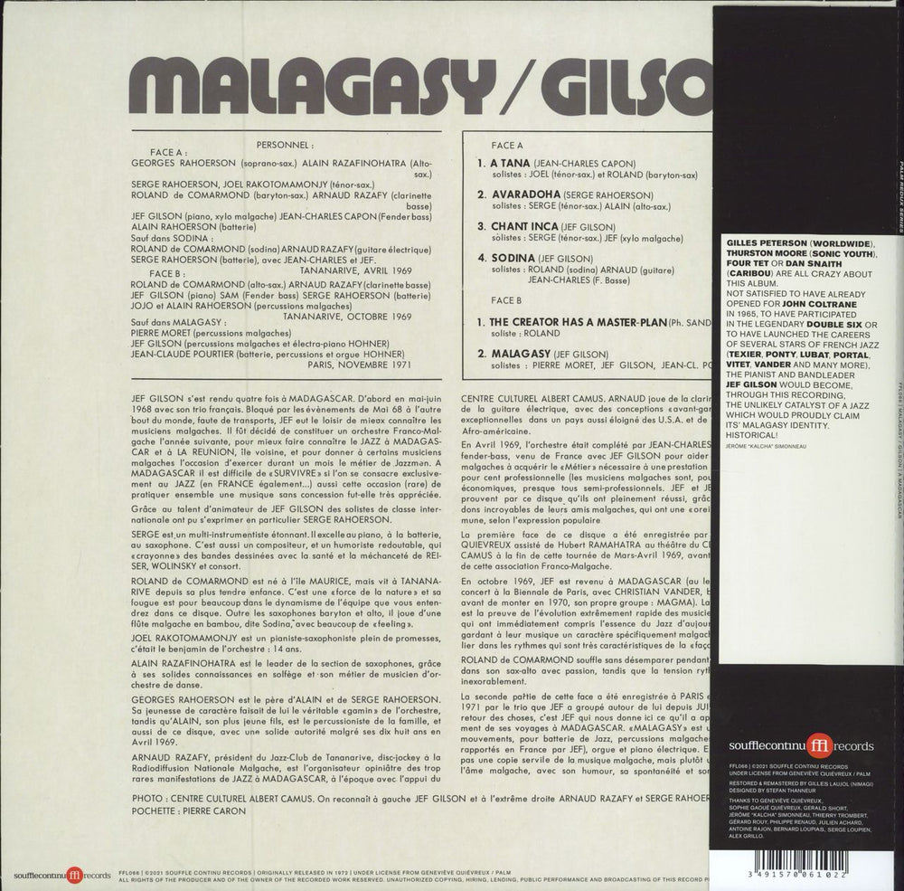 Jef Gilson Malagasy French vinyl LP album (LP record) 3491570061022