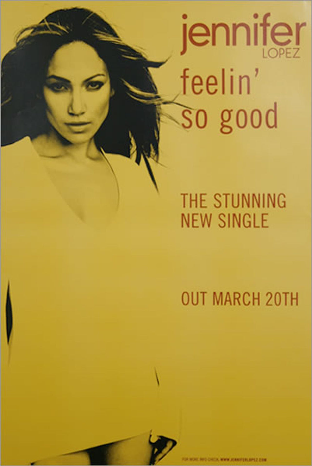 Jennifer Lopez Feelin' So Good UK Promo poster INSTORE POSTER