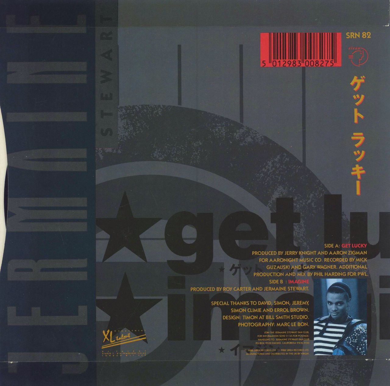 Jermaine Stewart Get Lucky - Solid + Sleeve UK 7" vinyl single (7 inch record / 45) 5012983008275