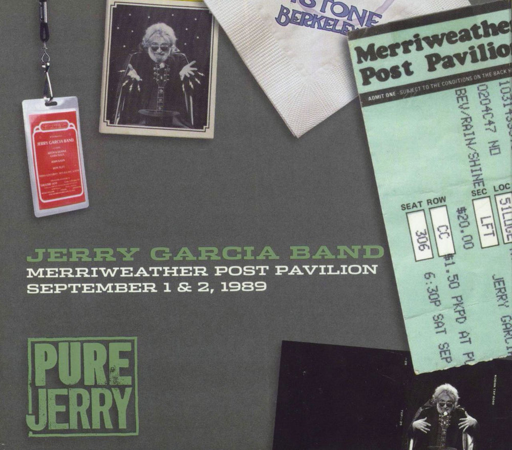 Jerry Garcia Pure Jerry: Merriweather Post Pavilion, September 1 & 2, 1989 - 1st US 4-CD album set JGCD-0005