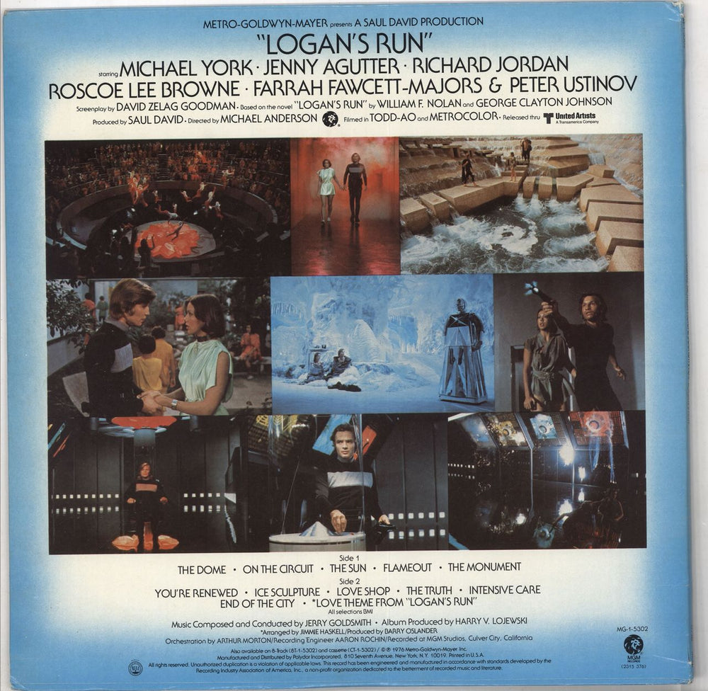 Jerry Goldsmith Logan's Run US vinyl LP album (LP record)