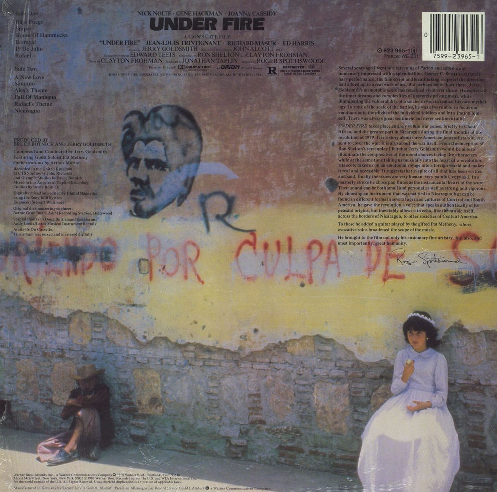 Jerry Goldsmith Under Fire - Open Shrink German vinyl LP album (LP record) 075992396516