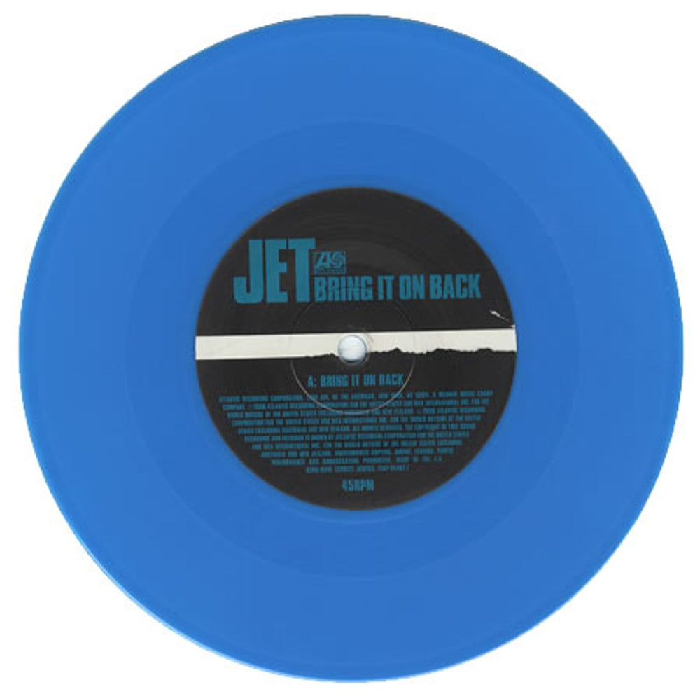 Jet Bring It On Back - Blue Vinyl UK 7" vinyl single (7 inch record / 45) J/T07BR380678