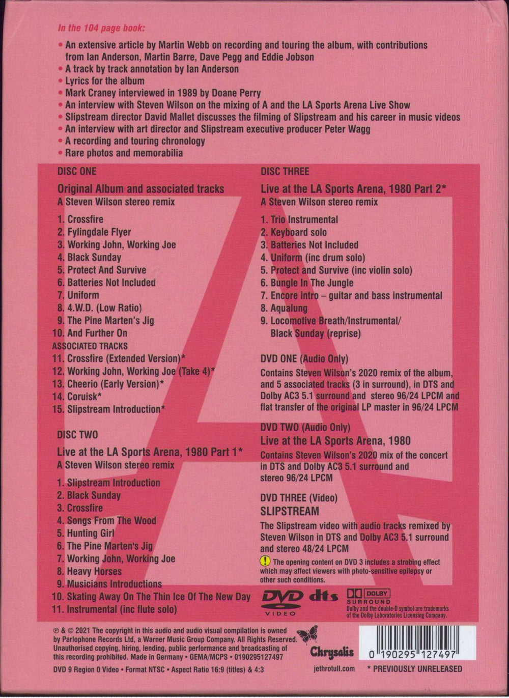 Jethro Tull A (A La Mode): The 40th Anniversary Edition UK 5-CD album set 0190295127497