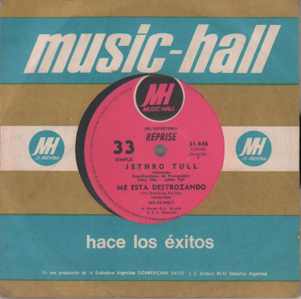 Jethro Tull Me Esta Destrozando Argentinean Promo 7" vinyl single (7 inch record / 45) 31.448