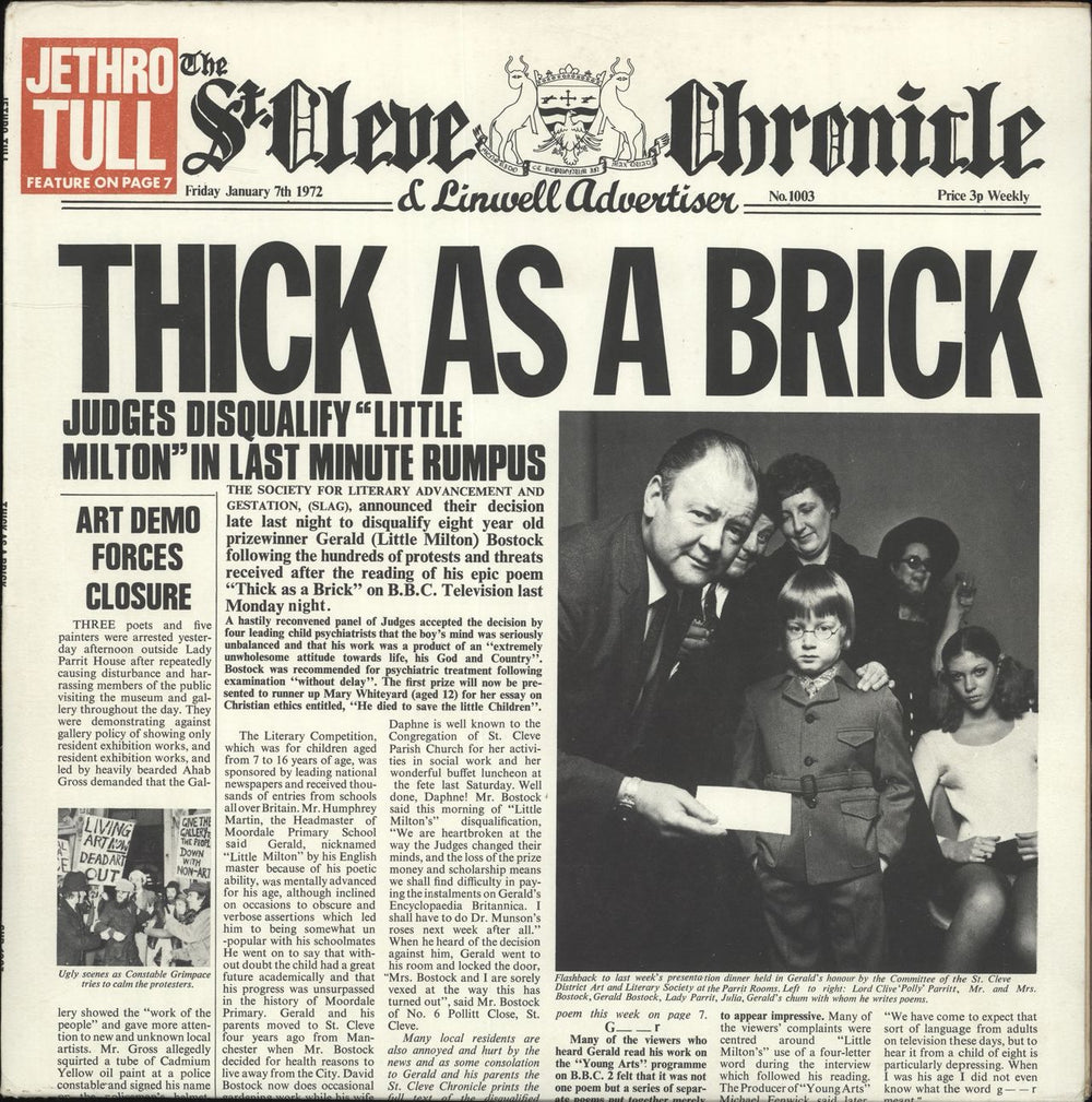 Jethro Tull Thick As A Brick - 1st - EX UK vinyl LP album (LP record) CHR1003