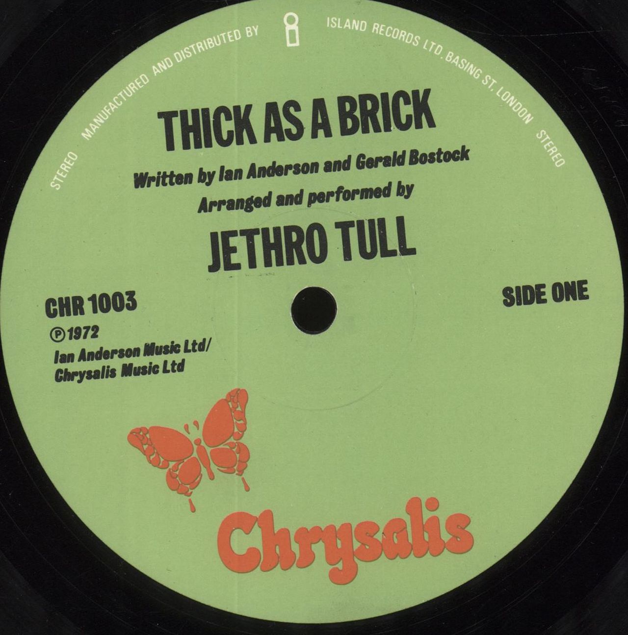 JETHRO TULL☆Thick As A Brick UK Chrysali-