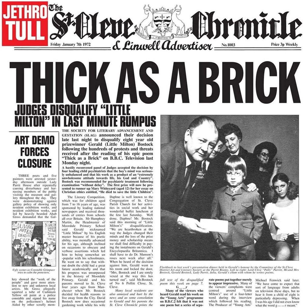 Jethro Tull Thick As A Brick - 50th Anniversary Newspaper Edition - Sealed UK vinyl LP album (LP record) TULLPTH795238