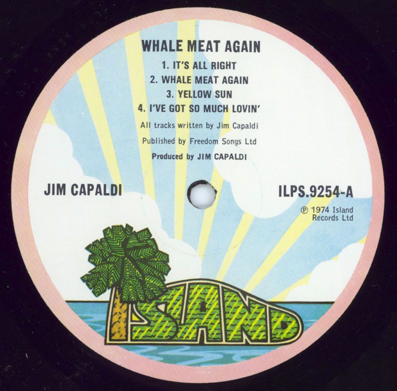 Jim Capaldi Whale Meat Again - Pink Rim UK vinyl LP album (LP record) JCPLPWH786866