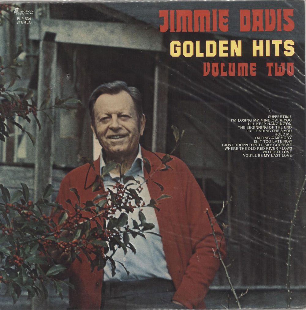 Jimmie Davis Golden Hits Volume 2 US vinyl LP album (LP record) PLP-534