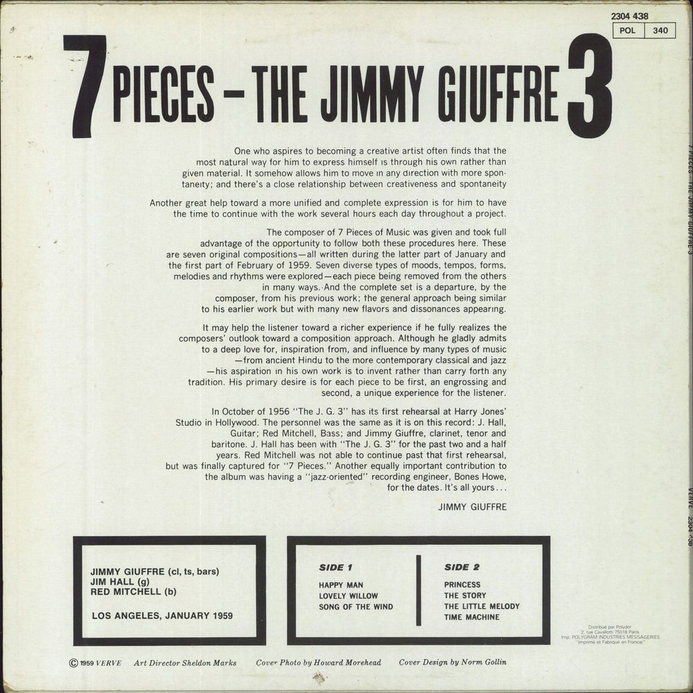 Jimmy Giuffre 7 Pieces French vinyl LP album (LP record)