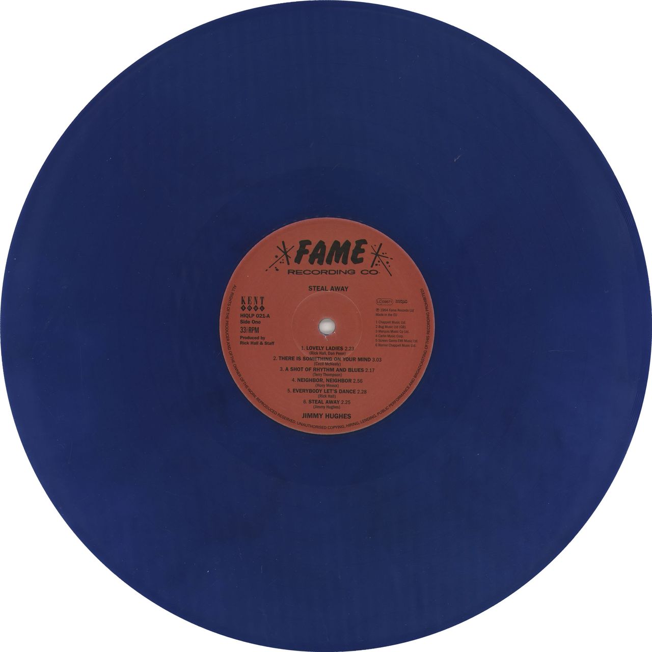 Jimmy Hughes Steal Away - Blue Marble Vinyl UK vinyl LP album (LP record) 7JHLPST766913