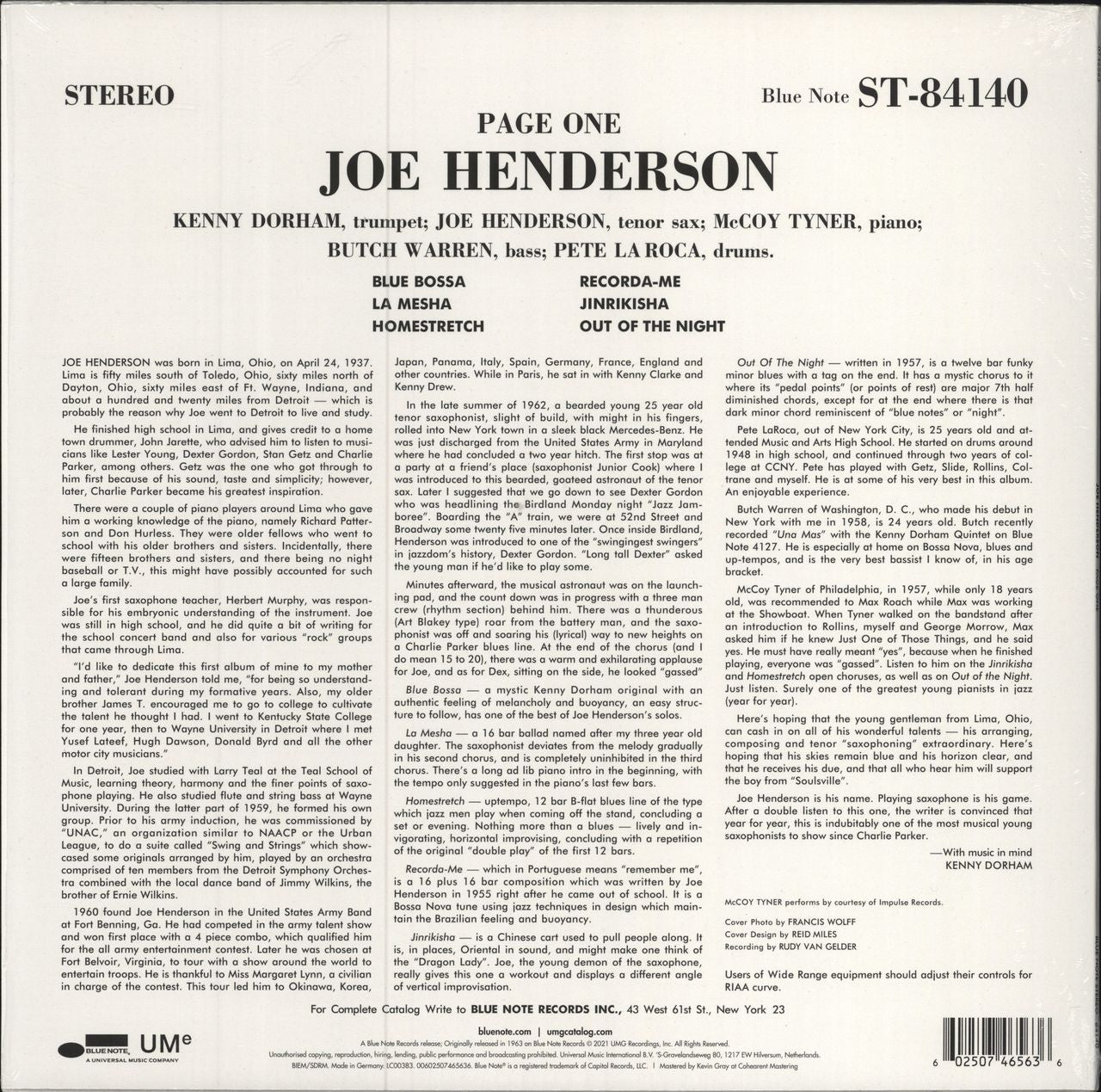 Joe Henderson Page One + Hype Sticker Dutch vinyl LP album (LP record) 602507465636