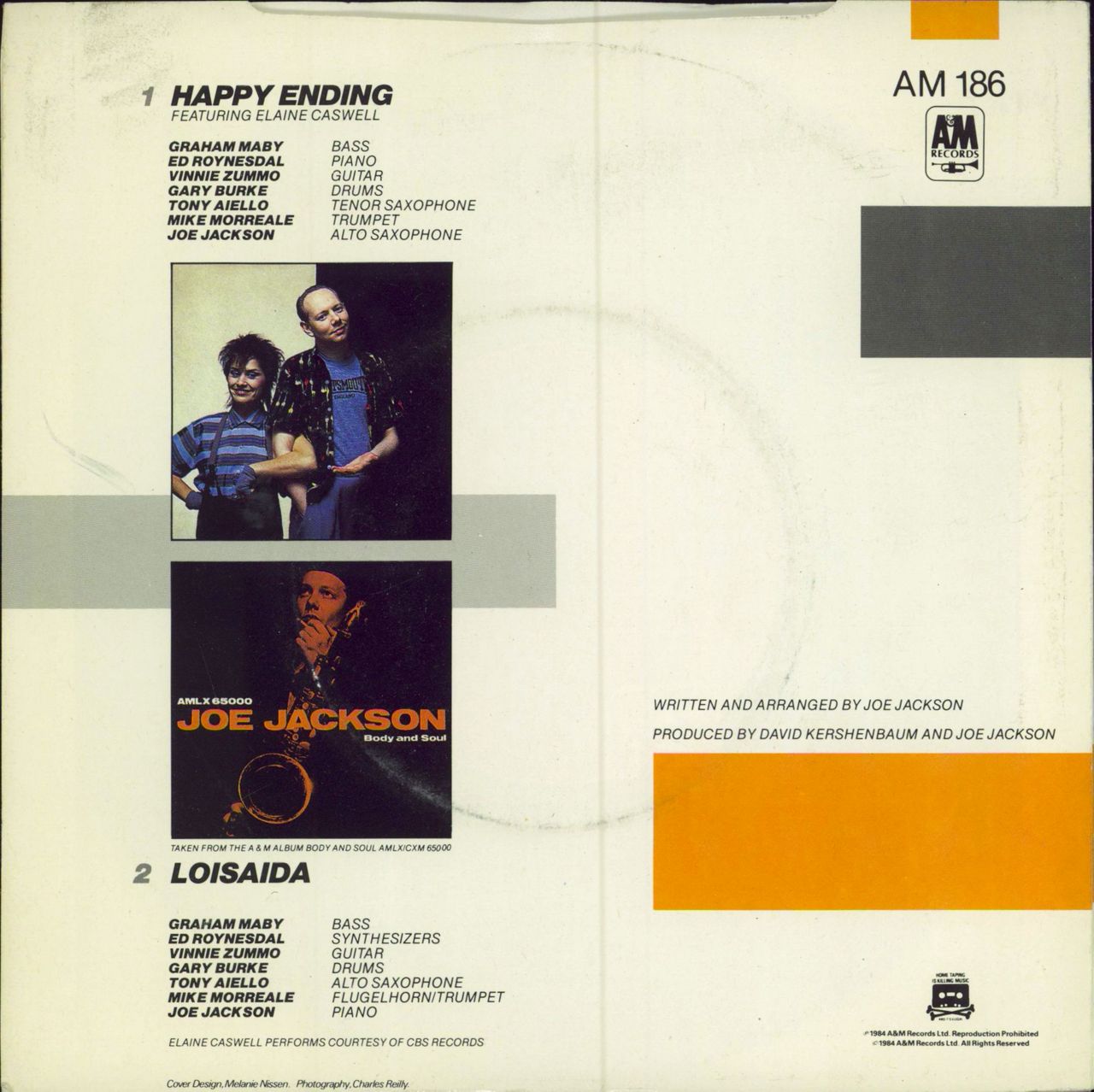 Joe Jackson Happy Ending - 'A' label + Picture Sleeve UK Promo 7" vinyl single (7 inch record / 45)
